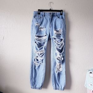 Forever 21 distressed jogger jeans